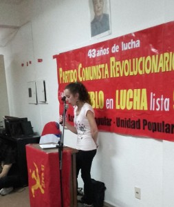Intervención de Marcela por la JCR